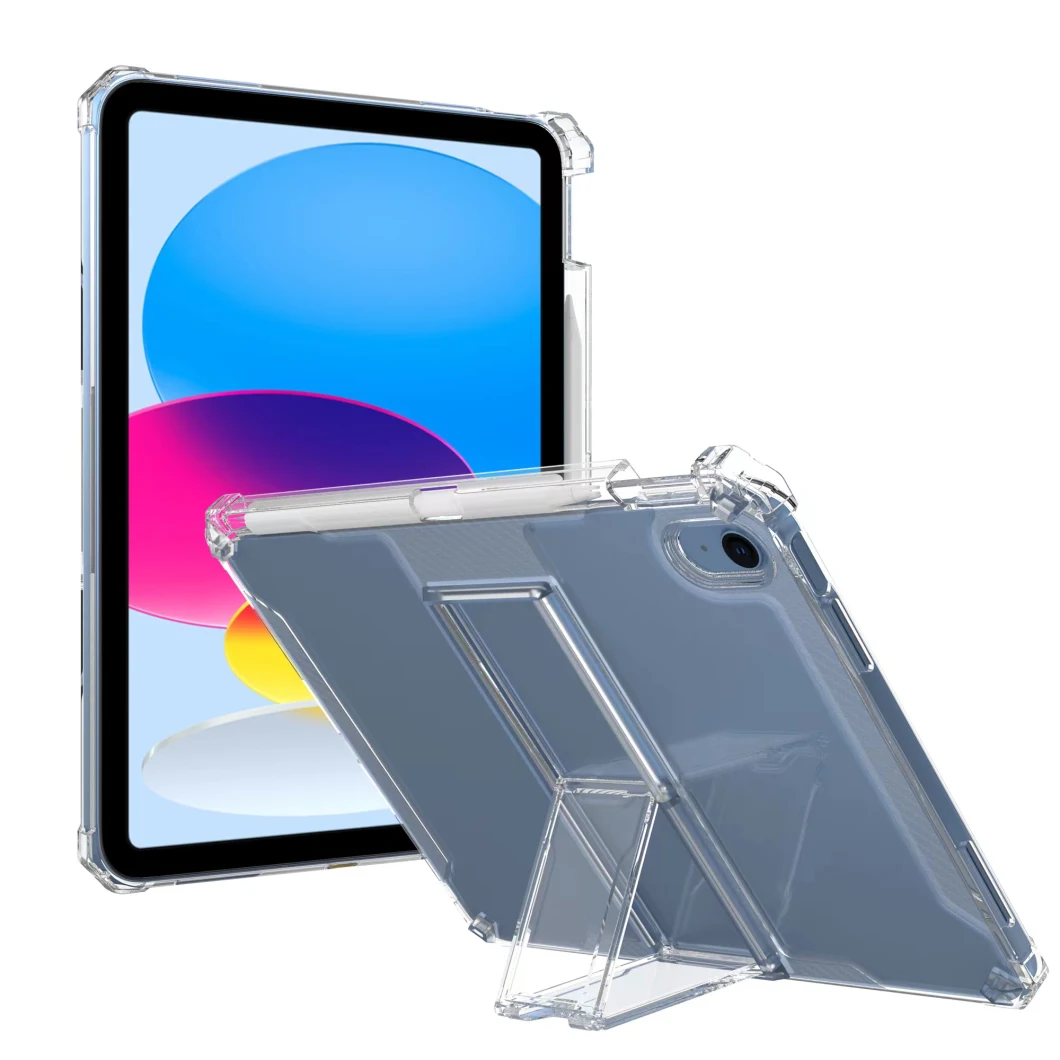 Clear Acrylic PC Kickstand Flexible TPU Tablet Cover Case for iPad Air 4/5 10.9 Inch 2020 2022