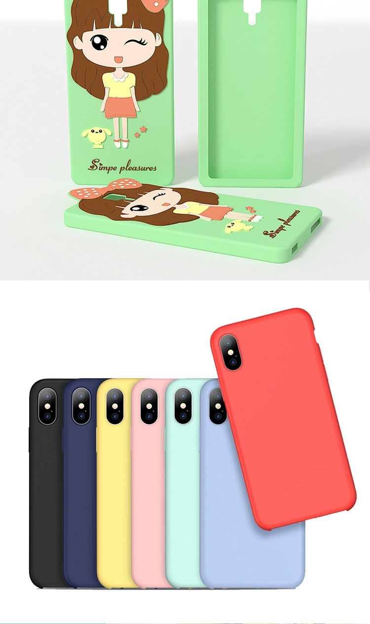 Free Sample Custom Silicone Waterproof 3D Sublimation Printed Cartoon Mobile Phone Cover Pouch Anti-Slip Shock Absorbent Cell Phone Accessories Case