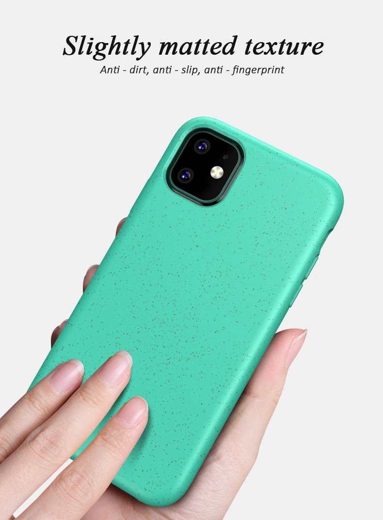 Hot Selling Eco-Friendly Soft TPU Wheat Degradable Biodegradable Cell Phone Case for iPhone 11 12 13 14 PRO Max Phone Case