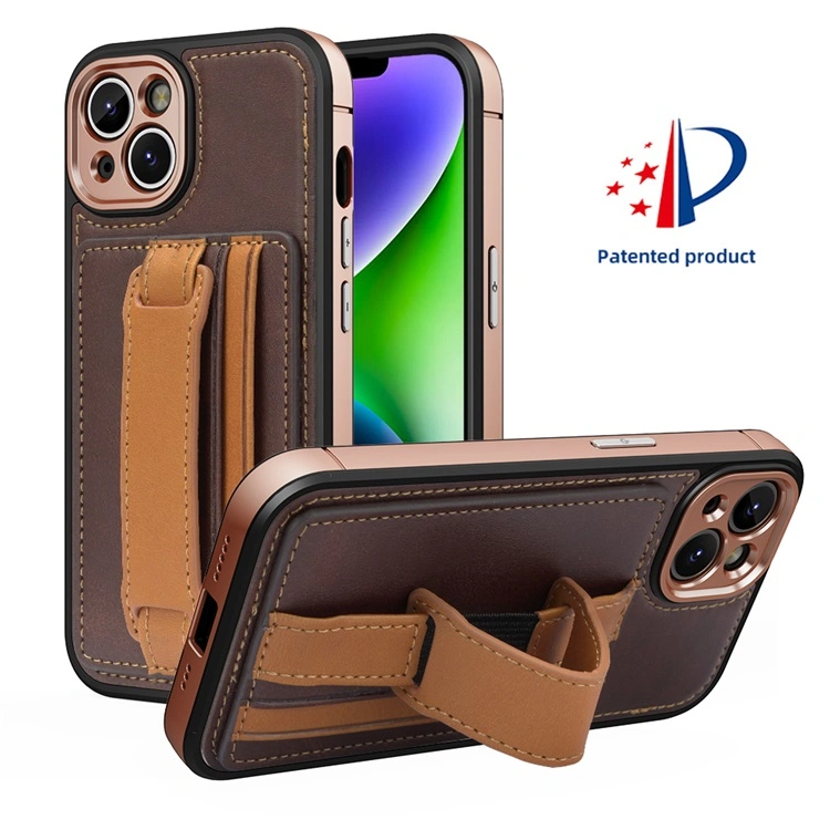 Business Style PC TPU Anti Drop PU Leather Mobile Phone Case with Card Holder for iPhone 14