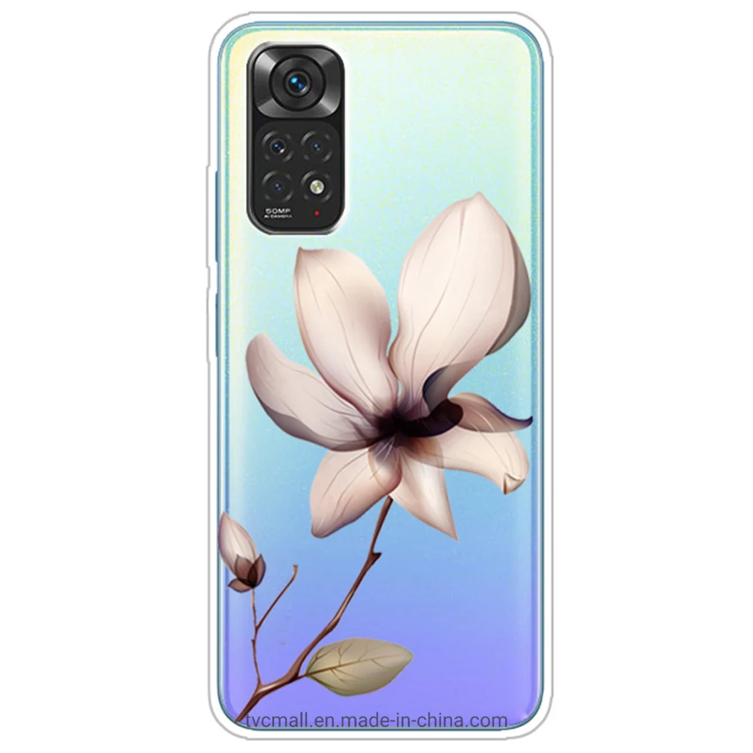 IMD Workmanship Shockproof Soft TPU Case Slim Pattern Printing Design Phone Case for Xiaomi Red Mi Note 11s 4G / Red Mi Note 11 4G (Qualcomm) - Peach Blossom