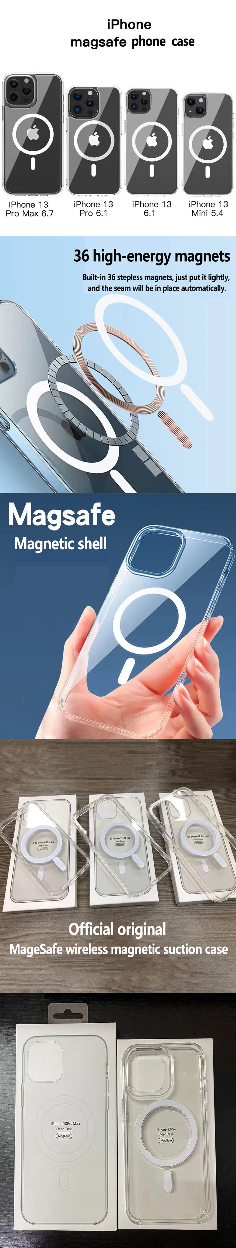 Magnetic Transparent Wireless High Quality Mobile Phone Case