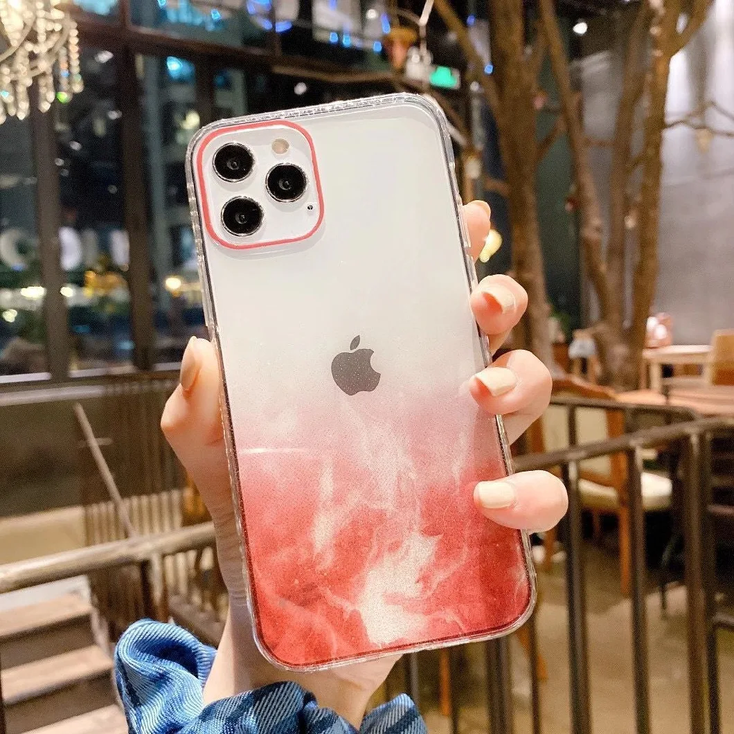 Hard Crystal Watercolor Glass Phone Case for iPhone 11 12 13 PRO, for iPhone 13 Case Lens Protection Watercolor