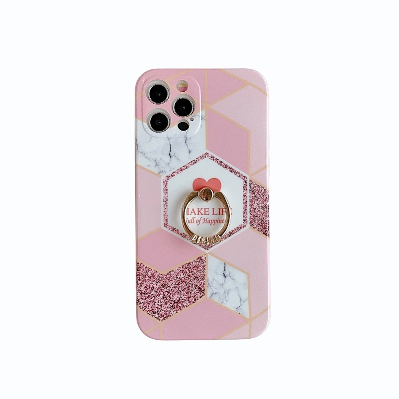 Stitching Style Marble IMD TPU Mobile Phone Case for iPhone