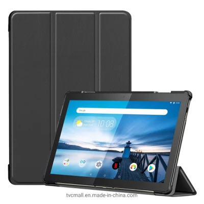 스탠드 기능을 갖춘 3단 가죽 케이스, 슬림 베젤 디자인, Lenovo Tab M10 Tb-X605f/Tb-X505f용 태블릿 커버를 지원하는 듀얼 앵글 - 블랙